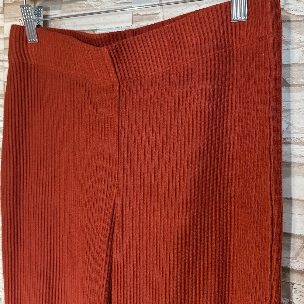 LOFT Petite Small Rust Red Ribbed Pants - Picture 2 of 11